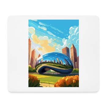 Chicago Illinois Millennium Park Reiseplakat - Mousepad (Querformat) - Weiß - Vorne