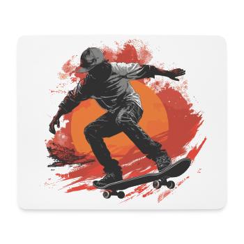 Skateboarder Skateboard Skate Skater Sonne - Mousepad (Querformat) - Weiß - Vorne