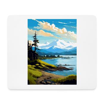 Kachemak Bay Alaska Vintage voyage affiche Souvenir - Tapis de souris (format paysage) - blanc - Devant