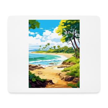 Hapuna Beach Hawaï Vintage voyage affiche Souvenir - Tapis de souris (format paysage) - blanc - Devant