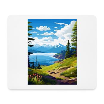 Kachemak Bay Alaska Vintage voyage affiche Souvenir - Tapis de souris (format paysage) - blanc - Devant