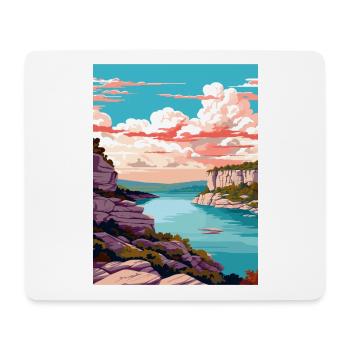 Mont Bonnell Texas Vintage voyage affiche Souvenir - Tapis de souris (format paysage) - blanc - Devant