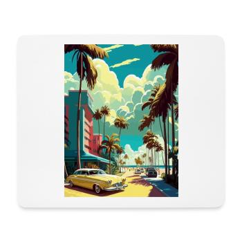 South Beach Florida Vintage Travel Poster Souvenir - Mouse Pad (horizontal) - white - Front