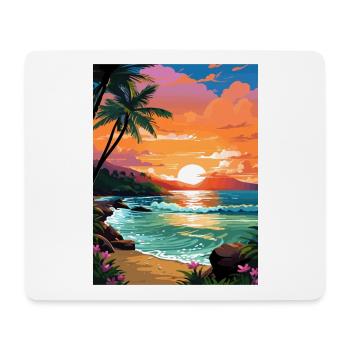 Sunset Beach Hawaii Vintage Reiseposter Souvenir - Mousepad (Querformat) - Weiß - Vorne