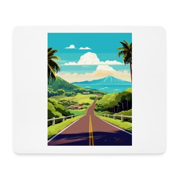 Road To Hana Hawaii Vintage voyage affiche Souvenir - Tapis de souris (format paysage) - blanc - Devant