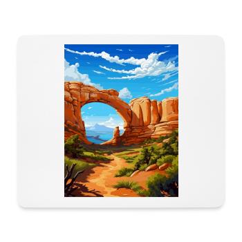 Pont naturel Utah Vintage voyage affiche Souvenir - Tapis de souris (format paysage) - blanc - Devant