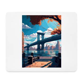 Brooklyn New York Vintage Travel Poster Souvenir - Mouse Pad (horizontal) - white - Front