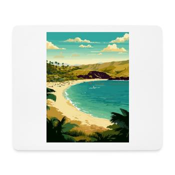 Hanauma Bay Hawaï Vintage voyage affiche Souvenir - Tapis de souris (format paysage) - blanc - Devant