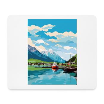 Seward Alaska Vintage voyage affiche WPA Souvenir - Tapis de souris (format paysage) - blanc - Devant