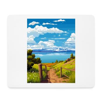 Bear Lake Utah Vintage voyage affiche WPA Souvenir - Tapis de souris (format paysage) - blanc - Devant
