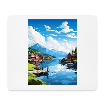 Wrangell Alaska Vintage voyage affiche WPA Souvenir - Tapis de souris (format paysage) - blanc - Devant