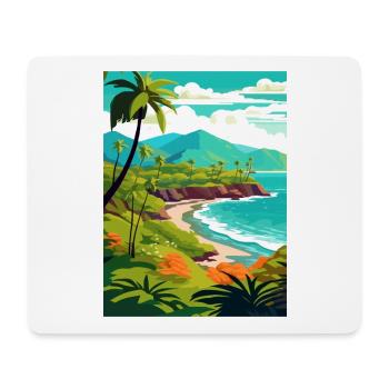 Kailua Kona Hawaï Vintage voyage affiche Souvenir - Tapis de souris (format paysage) - blanc - Devant