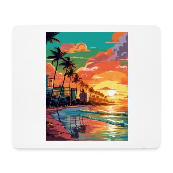 Miami Beach Florida Vintage Reiseposter Souvenir - Mousepad (Querformat) - Weiß - Vorne