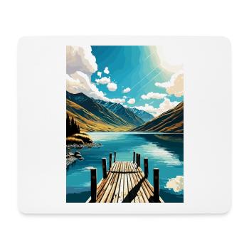 Nelson Lakes Neuseeland Vintage Reiseposter WPA - Mousepad (Querformat) - Weiß - Vorne
