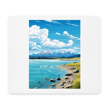 Lake Tekapo Neuseeland Neuseeland Neuseeland Vintage Reiseposter - Mousepad (Querformat) - Weiß - Vorne