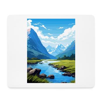 Milford Track Neuseeland Vintage Reiseposter - Mousepad (Querformat) - Weiß - Vorne