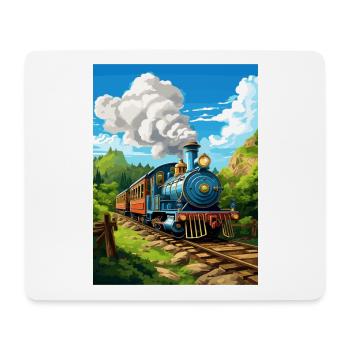 Puffing Billy Railway Vintage Affiche de voyage WPA - Tapis de souris (format paysage) - blanc - Devant