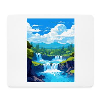 Haku Falls Neuseeland Vintage Reiseposter WPA - Mousepad (Querformat) - Weiß - Vorne