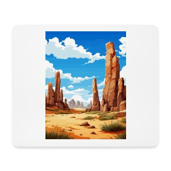 Les Pinnacles Australie Vintage voyage affiche WPA - Tapis de souris (format paysage) - blanc - Devant