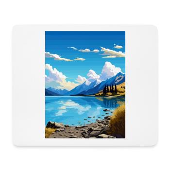 Lake Wakatipu Neuseeland Vintage Reiseposter - Mousepad (Querformat) - Weiß - Vorne