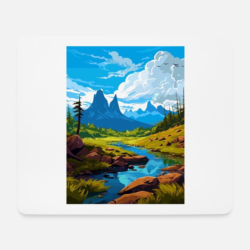 Cradle Mountain Australien Vintage Reiseposter - Mousepad (Querformat) - Weiß