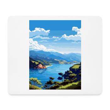 Marlborough Sounds Neuseeland Reiseposter - Mousepad (Querformat) - Weiß - Vorne