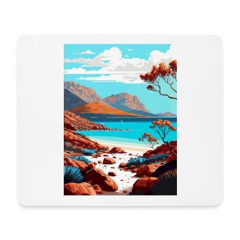 Parc national de Freycinet en Australie affiche de voyage - Tapis de souris (format paysage) - blanc - Devant