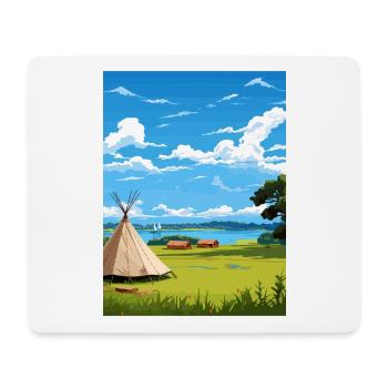 Waitangi Treaty Grounds Nouvelle-Zélande affiche de voyage - Tapis de souris (format paysage) - blanc - Devant