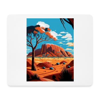 Ulura Australie Vintage Voyage Poster WPA Souvenir - Tapis de souris (format paysage) - blanc - Devant