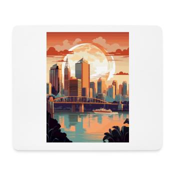 Brisbane Australie Vintage voyage affiche Souvenir - Tapis de souris (format paysage) - blanc - Devant