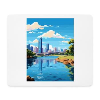 Brisbane Australie Vintage voyage affiche Souvenir - Tapis de souris (format paysage) - blanc - Devant