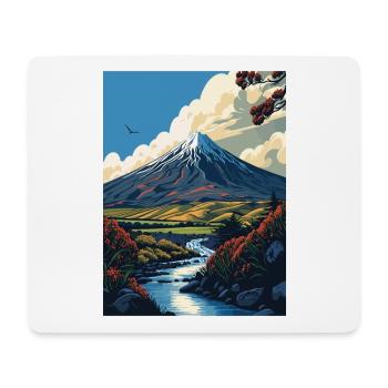 Taranaki Nouvelle-Zélande Vintage voyage affiche WPA Art - Tapis de souris (format paysage) - blanc - Devant