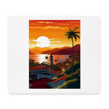 Puerto Vallarta Mexique Vintage voyage affiche WPA - Tapis de souris (format paysage) - blanc - Devant