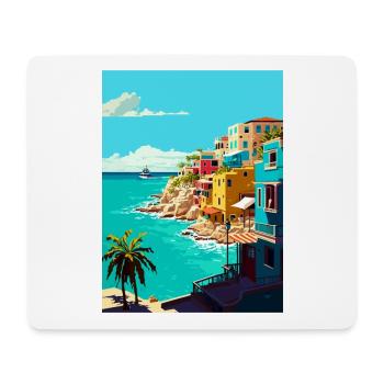 Isla Mujeres Decoration Vintage Travel Poster WPA - Mouse Pad (horizontal) - white - Front