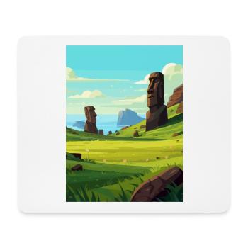 Osterinsel Dekoration Vintage Reiseposter WPA - Mousepad (Querformat) - Weiß - Vorne