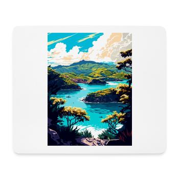 Antigua Caraïbes Vintage voyage affiche Souvenir - Tapis de souris (format paysage) - blanc - Devant