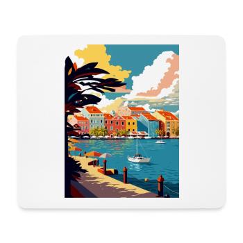 Curaçao Caribbean Vintage Travel Poster Souvenir - Mouse Pad (horizontal) - white - Front