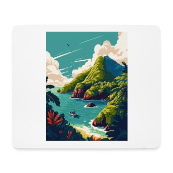 Dominica Caribbean Vintage Travel Poster Souvenir - Mouse Pad (horizontal) - white - Front