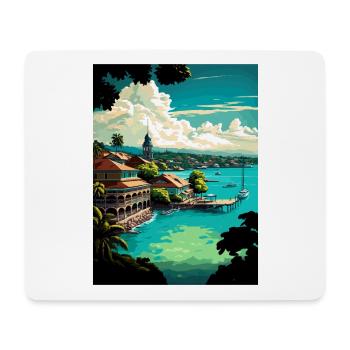 Ocho Rios Caribbean Vintage Travel Poster Souvenir - Mouse Pad (horizontal) - white - Front