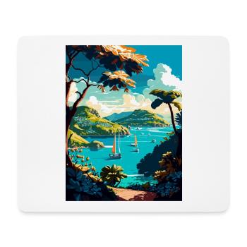 Guadeloupe Caraïbes Vintage voyage affiche WPA Art - Tapis de souris (format paysage) - blanc - Devant