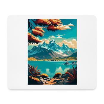 Nature montagnes Vintage voyage affiche WPA Art - Tapis de souris (format paysage) - blanc - Devant
