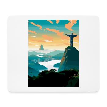 Rio De Janeiro Brésil Vintage voyage affiche WPA - Tapis de souris (format paysage) - blanc - Devant