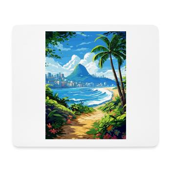 Rio De Janeiro Brésil Vintage voyage affiche WPA - Tapis de souris (format paysage) - blanc - Devant