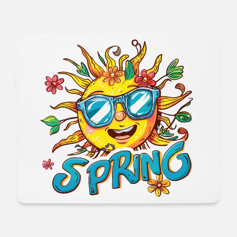 Frühling Spring Sonne Blumen - Mousepad (Querformat) - Weiß