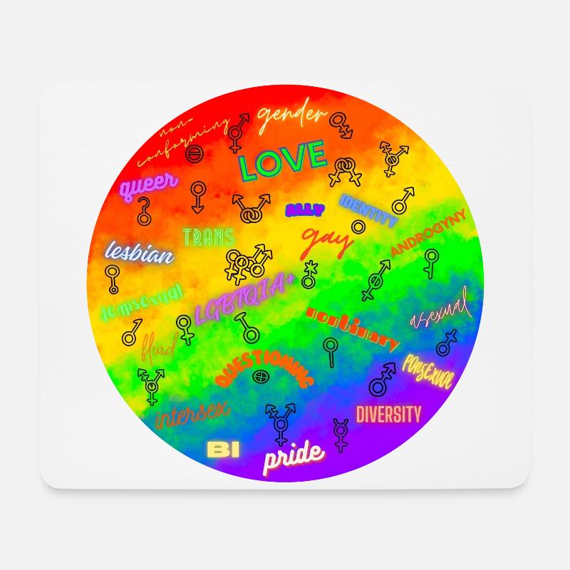 LGBTQIA+ Pride Design - Mouse Pad (horizontal) - white