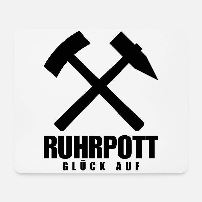 Ruhrpott Glück Auf Pott Bergbau Kohle - Mousepad (Querformat) - Weiß