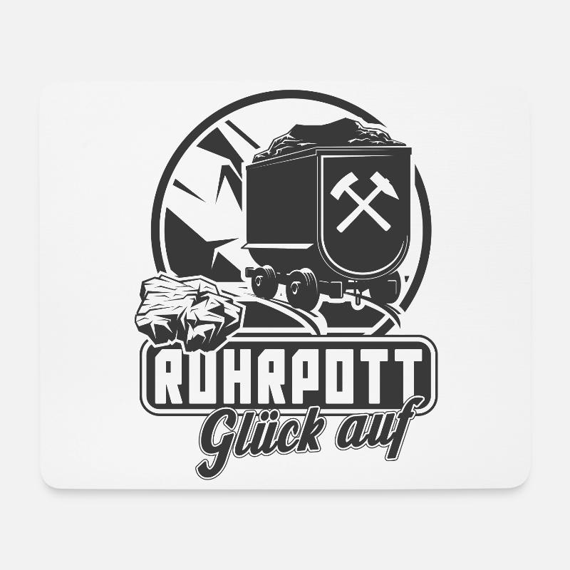 Ruhrpott Glück Auf Lore Bergbau Bergarbeiter - Mousepad (Querformat) - Weiß