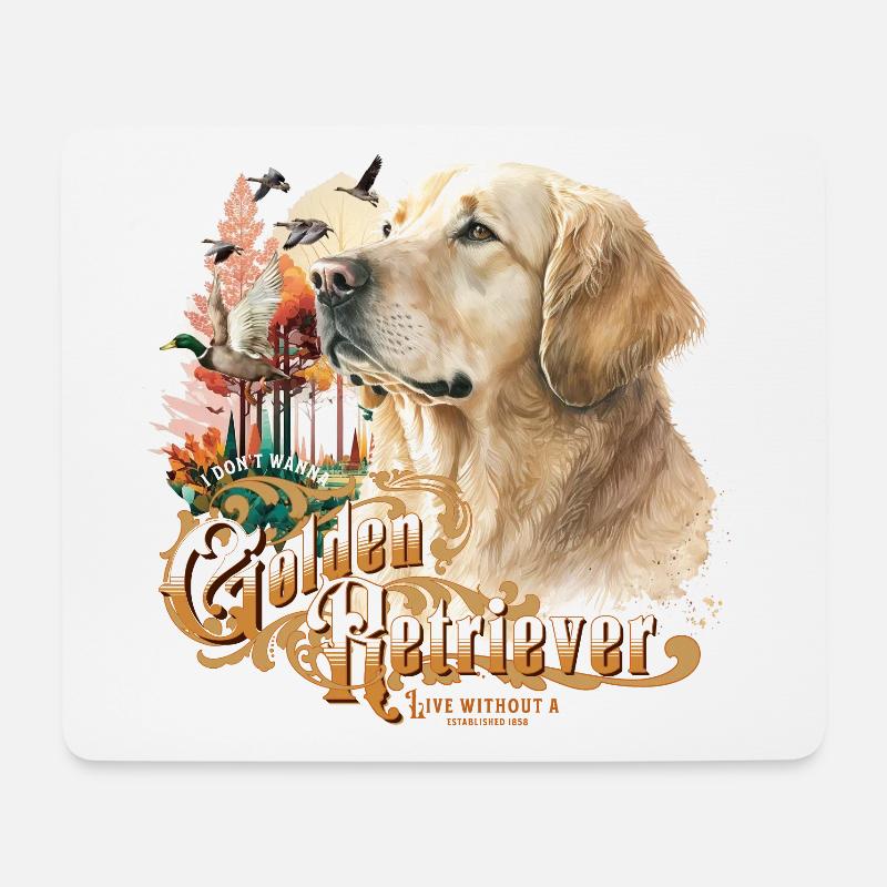 Golden Retriever - Mouse Pad (horizontal) - white