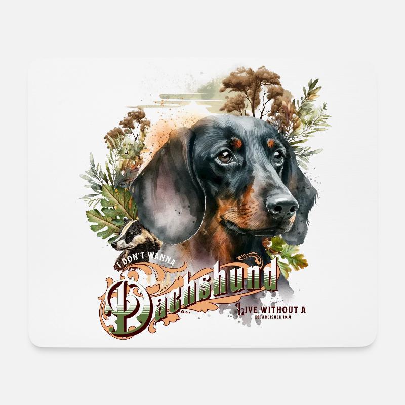 Dackel - Mousepad (Querformat) - Weiß