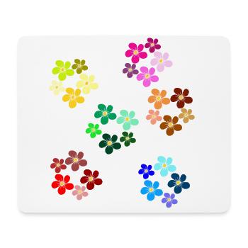 Floral pattern blooming flower floral tendril - Mouse Pad (horizontal) - white - Front